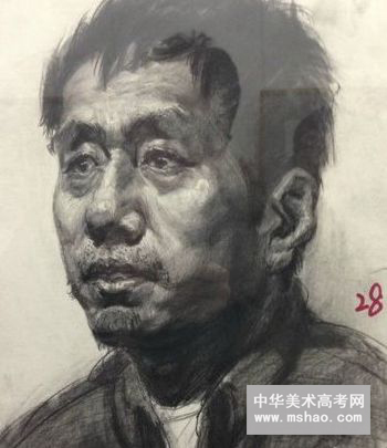 天津美术学院素描头像高分试卷