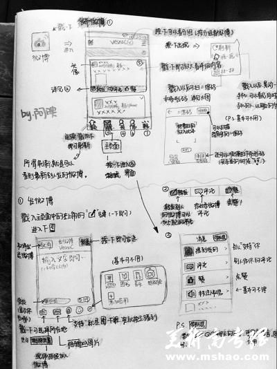 大学生手绘“说明书”教妈玩微博 被赞有爱”