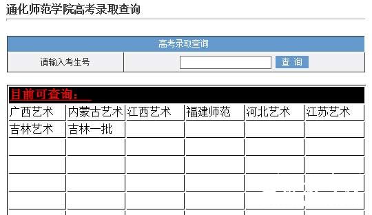 通化师范学院2014年艺术类高考录取结果查询