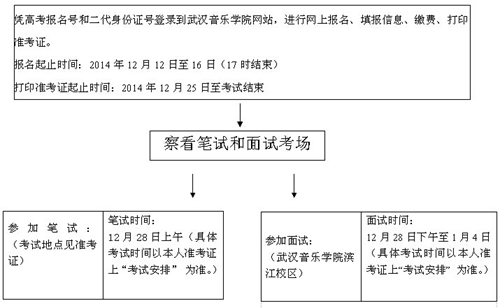 2015年湖北音乐学类统考报名及考试流程