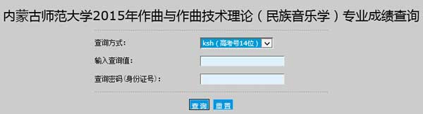 内蒙古师范大学2015年作曲与作曲技术理论（民族音乐学）专业成绩查询