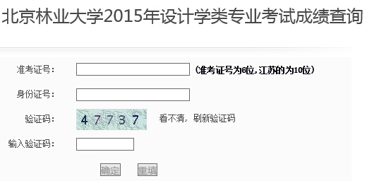 北京林业大学2015年美术类专业校考成绩查询