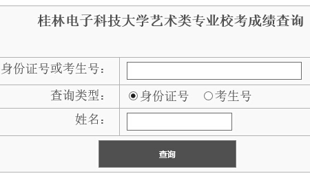 桂林电子科技大学2015年艺术类专业成绩查询