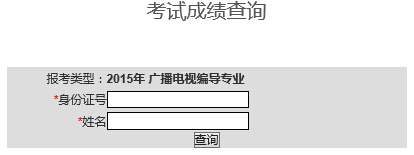 重庆大学2015年广播电视编导专业校考成绩查询