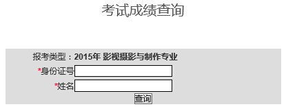 重庆大学2015年影视摄影与制作专业校考成绩查询