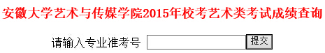 安徽大学艺术与传媒学院2015年艺术类专业校考成绩查询