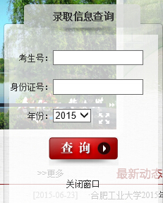 合肥工业大学2015年高考录取结果查询