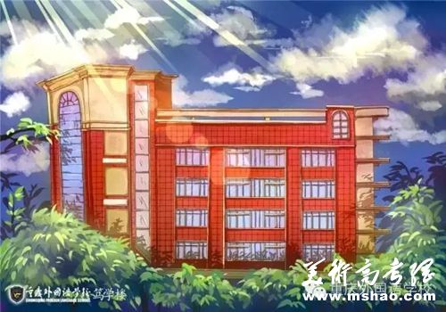 高三毕业生手绘二次元校园风景 同学：太美了2