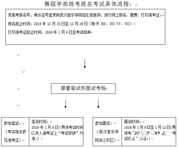 2016年湖北省舞蹈学类统考报考须知