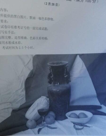 北京服装学院2016年美术类专业校考色彩考题