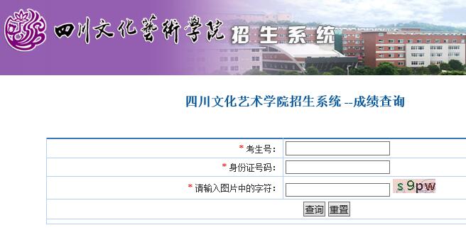 四川文化艺术学院2016年艺术类专业成绩查询