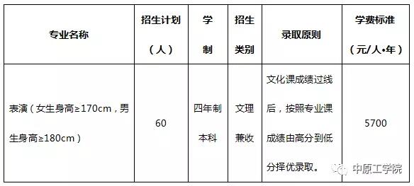 中原工学院2018年艺术类专业招生简章