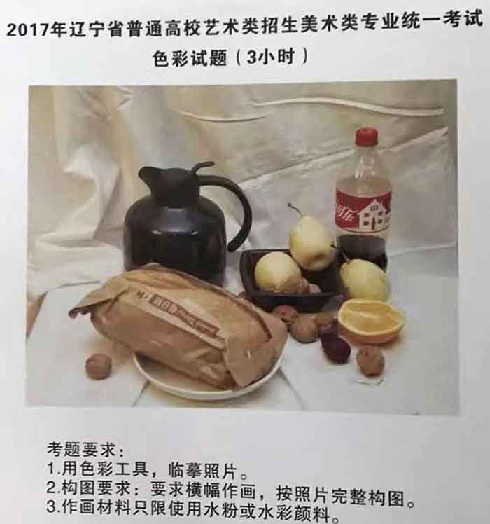 2017年辽宁美术联考/统考色彩考题