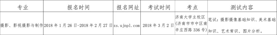 济南大学泉城学院2018年山东省艺术类招生章程