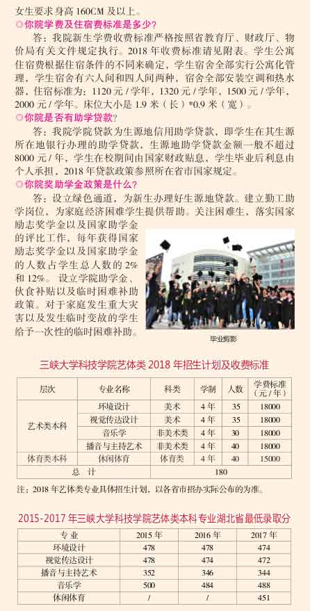 三峡大学科技学院2018年艺术类专业招生简章