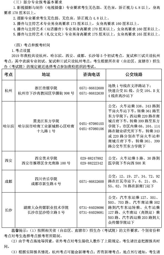 浙江传媒学院2019年招生简章