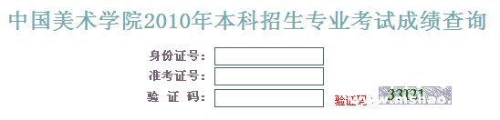 中国美术学院2010年艺术类专业成绩查询