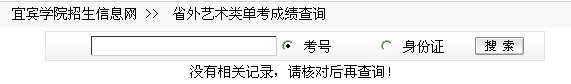 宜宾学院2010年艺术类专业成绩查询