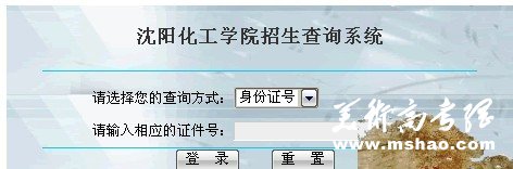 沈阳化工学院 2010年艺术类专业成绩查询