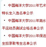 中国海洋大学2011年艺术类成绩查询