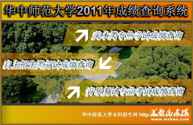 华中师范大学2011年艺术类成绩查询