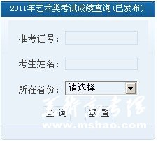 沈阳理工大学2011年艺术类考试成绩查询