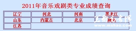 沈阳师范大学2011年音乐戏剧类专业成绩查询