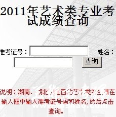 2011年台州学院艺术招生考试成绩查询