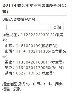 2011年攀枝花学院艺术专业成绩查询