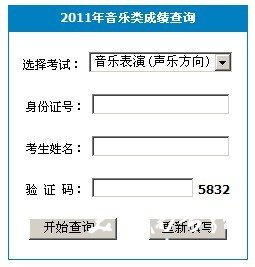 长春大学2011年音乐类成绩查询