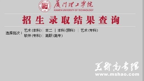 2011年厦门理工学院艺术类高考录取查询