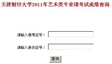 2011年天津财经大学艺术类专业成绩查询