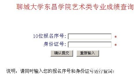 2011年聊城大学东昌学院 艺术类专业成绩查询