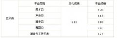 2011年海南省专科艺术类录取最低控制分数线