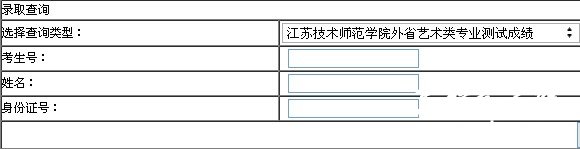 2012年江苏技术师范学院外省艺术类专业校考成绩查询